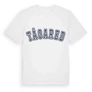 Tågared college t-shirt – ekologisk bomull t-shirt från Pinshirt