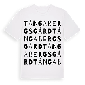 Tångabergs gård ordlek t-shirt – ekologisk bomull t-shirt från Pinshirt