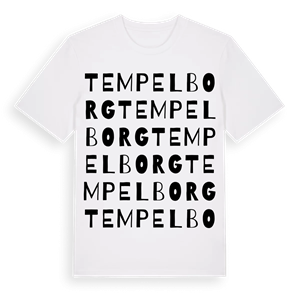 Tempelborg ordlek t-shirt – ekologisk bomull t-shirt från Pinshirt