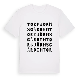 Torbjörnsgården ordlek t-shirt – ekologisk bomull t-shirt från Pinshirt