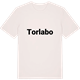 Vintage White t-shirt med Torlabo fetstil t-shirt