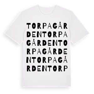 Torpagården ordlek t-shirt – ekologisk bomull t-shirt från Pinshirt