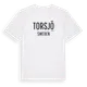 White t-shirt med Torsjö i Sverige t-shirt