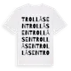 White t-shirt med Trollåsen ordlek t-shirt