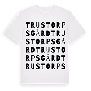 Trustorpsgård ordlek t-shirt – ekologisk bomull t-shirt från Pinshirt