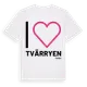 White t-shirt med Jag älskar Tvärryen t-shirt stort tryck
