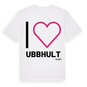Jag älskar Ubbhult t-shirt stort tryck – ekologisk bomull t-shirt från Pinshirt
