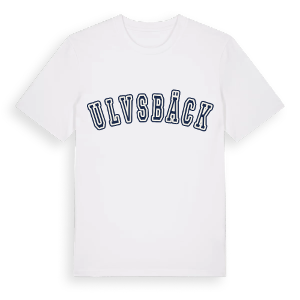 Ulvsbäck college t-shirt – ekologisk bomull t-shirt från Pinshirt
