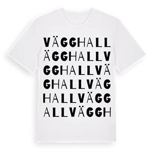 Vägghall ordlek t-shirt – ekologisk bomull t-shirt från Pinshirt