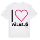 White t-shirt med Jag älskar Välasjö t-shirt stort tryck