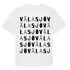 Välasjö ordlek t-shirt – ekologisk bomull t-shirt från Pinshirt