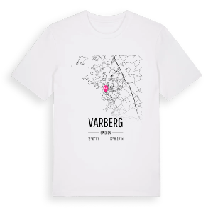 Varberg karta t-shirt – ekologisk bomull t-shirt från Pinshirt