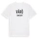 White t-shirt med Värö i Sverige t-shirt