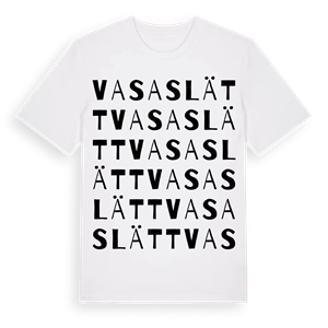 Vasaslätt ordlek t-shirt – ekologisk bomull t-shirt från Pinshirt