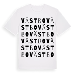 Västbo ordlek t-shirt – ekologisk bomull t-shirt från Pinshirt