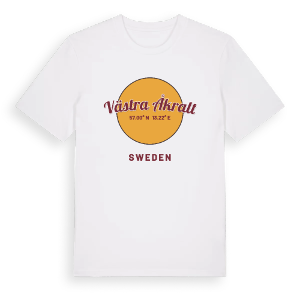 Västra Åkralt cirkel t-shirt – ekologisk bomull t-shirt från Pinshirt