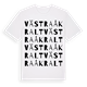 White t-shirt med Västra Åkralt ordlek t-shirt