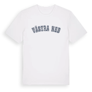 Västra Hed college t-shirt – ekologisk bomull t-shirt från Pinshirt