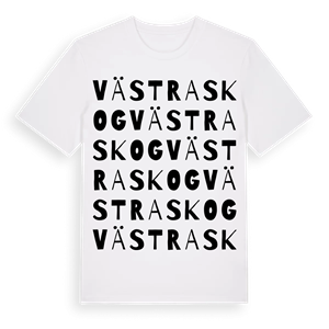 Västra Skog ordlek t-shirt – ekologisk bomull t-shirt från Pinshirt