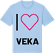 Blue Soul t-shirt med Jag älskar Veka t-shirt stort tryck