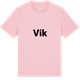Pink Cotton t-shirt med Vik fetstil t-shirt