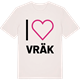Vintage White t-shirt med Jag älskar Vräk t-shirt stort tryck