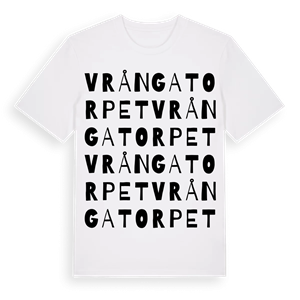 Vrångatorpet ordlek t-shirt – ekologisk bomull t-shirt från Pinshirt