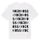 White t-shirt med Ydermossa ordlek t-shirt