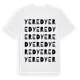 White t-shirt med Yered ordlek t-shirt