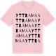 Pink Cotton t-shirt med Yttra Maa ordlek t-shirt