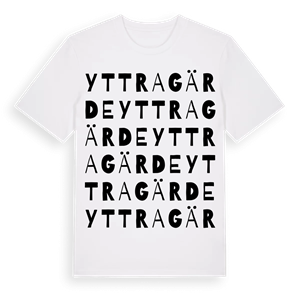 Yttragärde ordlek t-shirt – ekologisk bomull t-shirt från Pinshirt
