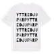 White t-shirt med Yttre Djuparp ordlek t-shirt