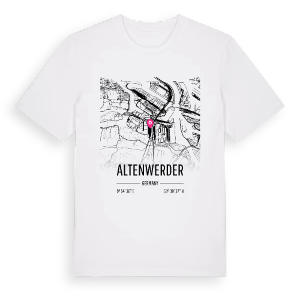Altenwerder karta t-shirt – ekologisk bomull t-shirt från Pinshirt