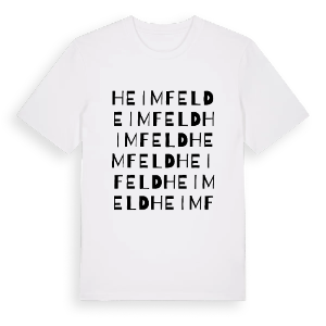 Heimfeld ordlek t-shirt – ekologisk bomull t-shirt från Pinshirt
