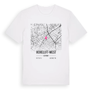 Hoheluft-West karta t-shirt – ekologisk bomull t-shirt från Pinshirt