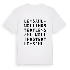 Lemsahl-Mellingstedt ordlek t-shirt – ekologisk bomull t-shirt från Pinshirt