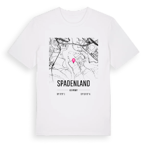Spadenland karta t-shirt – ekologisk bomull t-shirt från Pinshirt