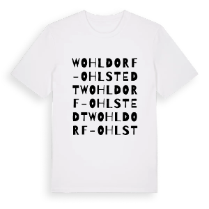 Wohldorf-Ohlstedt ordlek t-shirt – ekologisk bomull t-shirt från Pinshirt
