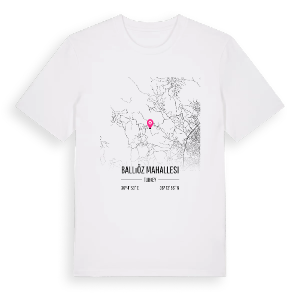 Ballıöz Mahallesi karta t-shirt – ekologisk bomull t-shirt från Pinshirt