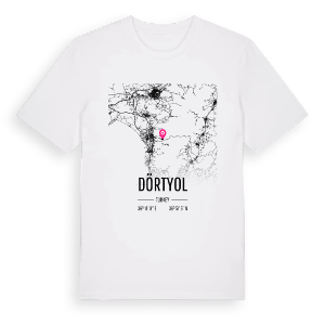 Dörtyol karta t-shirt – ekologisk bomull t-shirt från Pinshirt