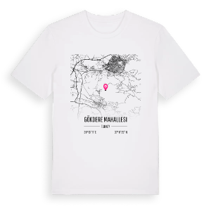 Gökdere Mahallesi karta t-shirt – ekologisk bomull t-shirt från Pinshirt