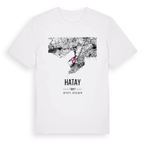 Hatay karta t-shirt – ekologisk bomull t-shirt från Pinshirt