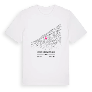 Karaağaç Şarkkonak Mahallesi karta t-shirt – ekologisk bomull t-shirt från Pinshirt