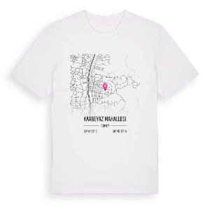 Karbeyaz Mahallesi karta t-shirt – ekologisk bomull t-shirt från Pinshirt
