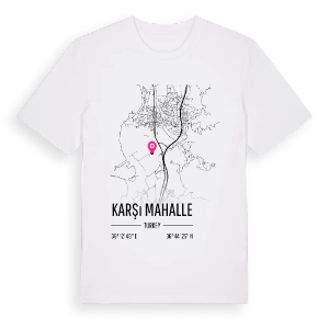 Karşı Mahalle karta t-shirt – ekologisk bomull t-shirt från Pinshirt