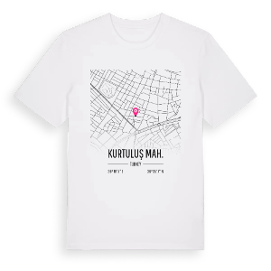 Kurtuluş Mah. karta t-shirt – ekologisk bomull t-shirt från Pinshirt