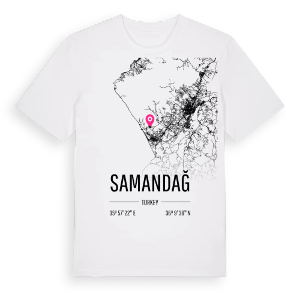 Samandağ karta t-shirt – ekologisk bomull t-shirt från Pinshirt