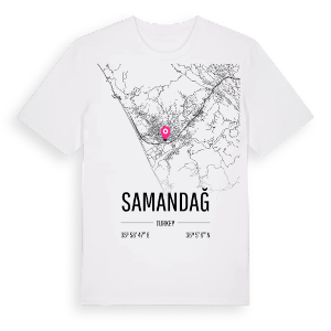 Samandağ karta t-shirt – ekologisk bomull t-shirt från Pinshirt