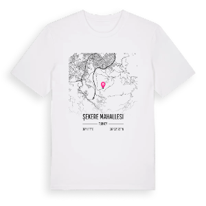 Şekere Mahallesi karta t-shirt – ekologisk bomull t-shirt från Pinshirt