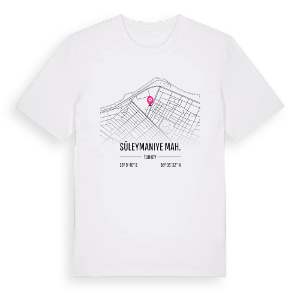 Süleymaniye Mah. karta t-shirt – ekologisk bomull t-shirt från Pinshirt